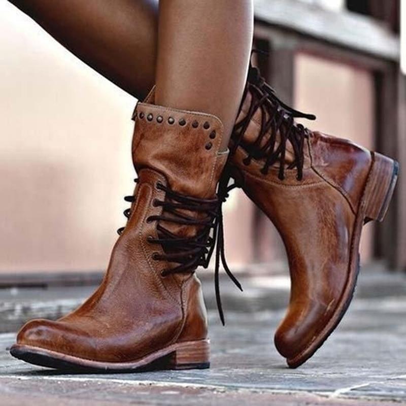 Zara | Leather Lace-Up Boots