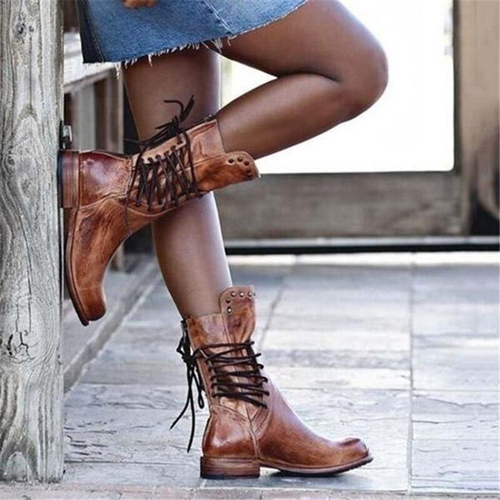 Zara | Leather Lace-Up Boots