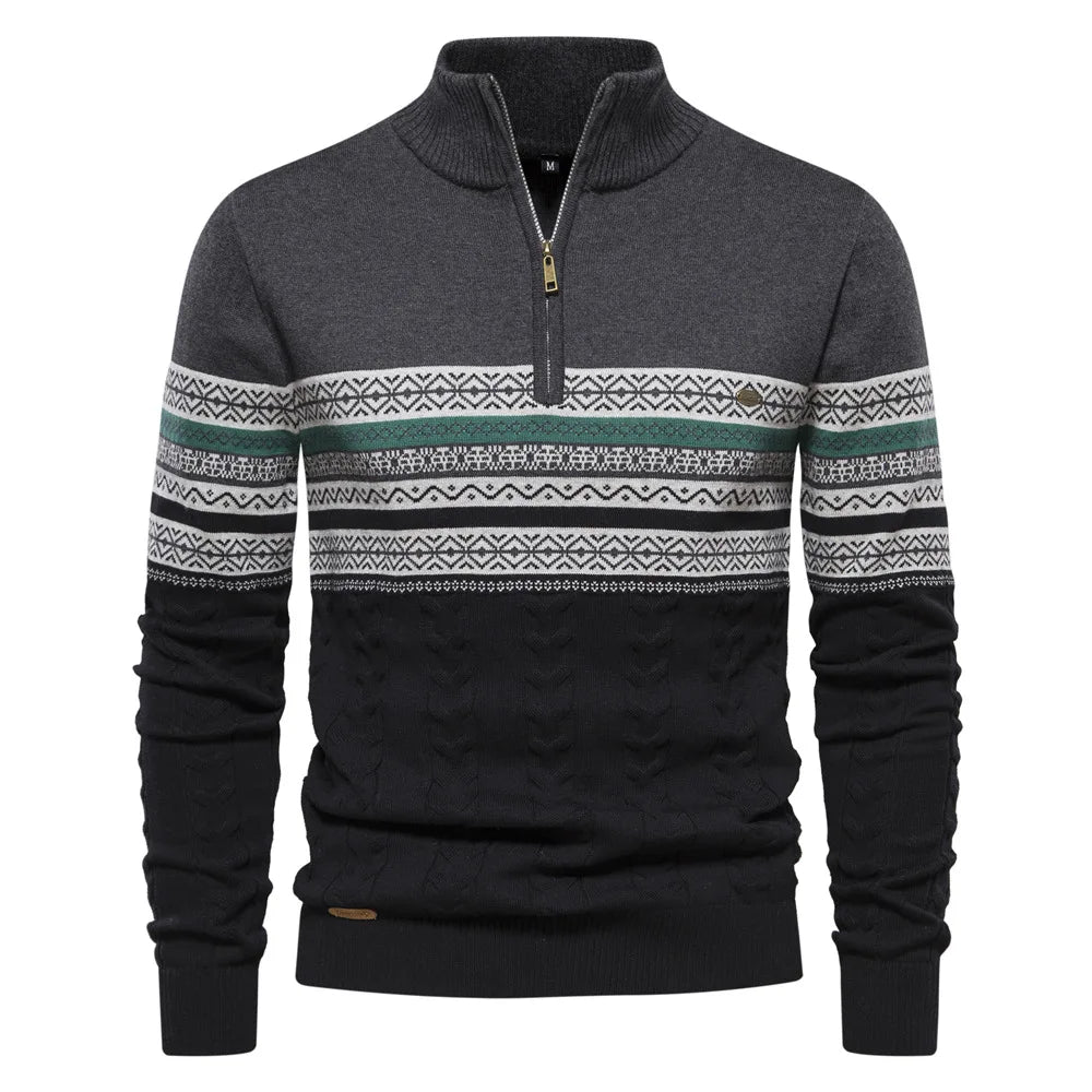 Santoni | Fair Isle Half-Zip Sweater