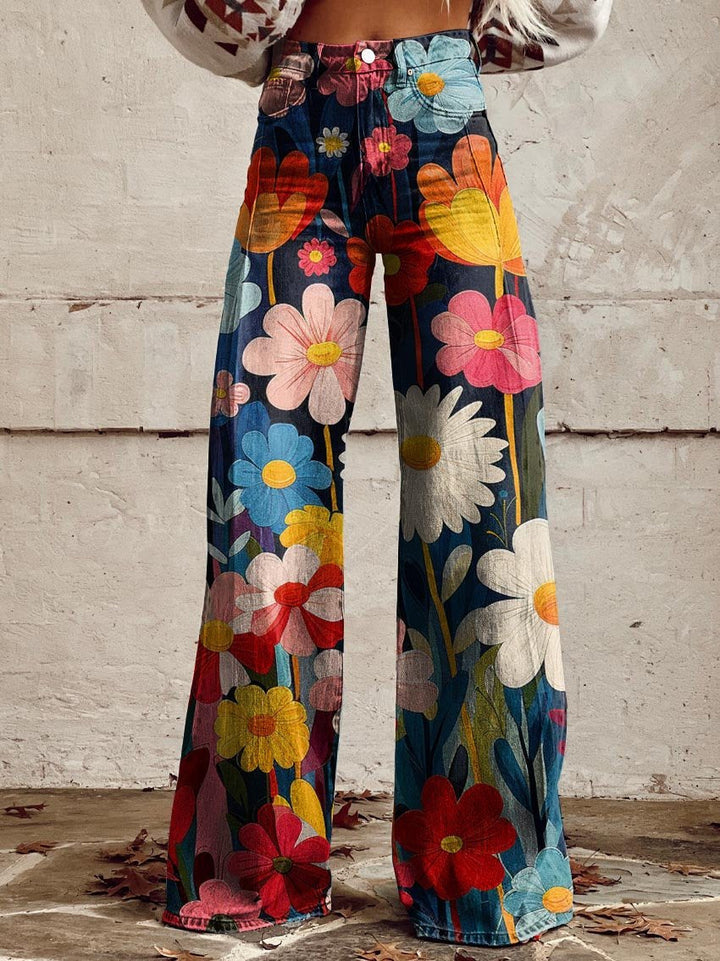 Amelia | Flared Floral Pants