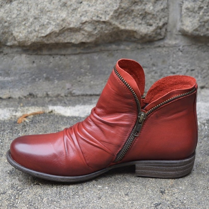 Demetria | Orthopedic Leather Boots with Zipper