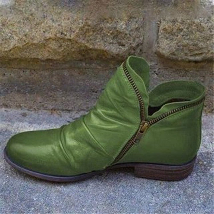 Demetria | Orthopedic Leather Boots with Zipper