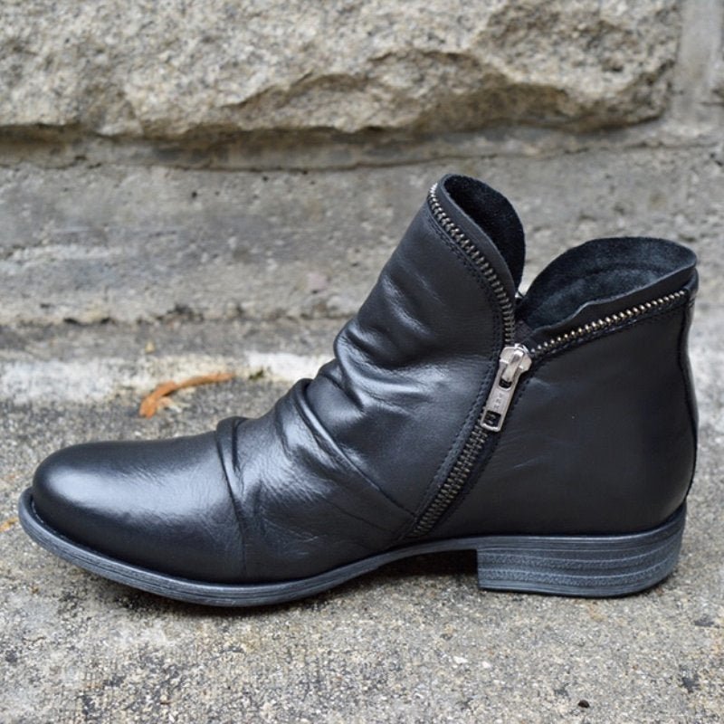 Demetria | Orthopedic Leather Boots with Zipper