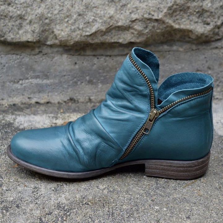 Demetria | Orthopedic Leather Boots with Zipper