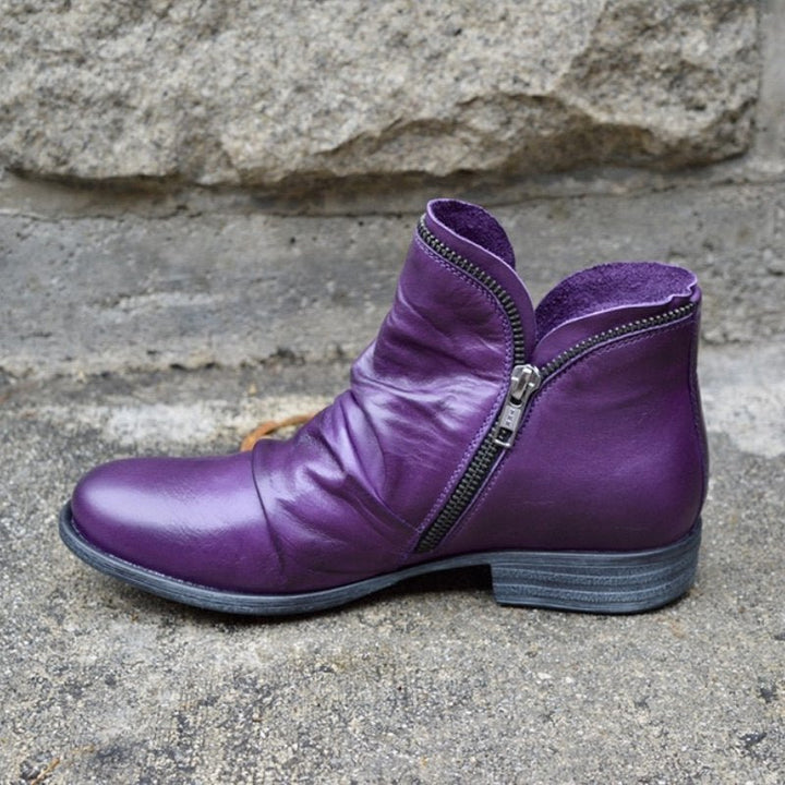 Demetria | Orthopedic Leather Boots with Zipper